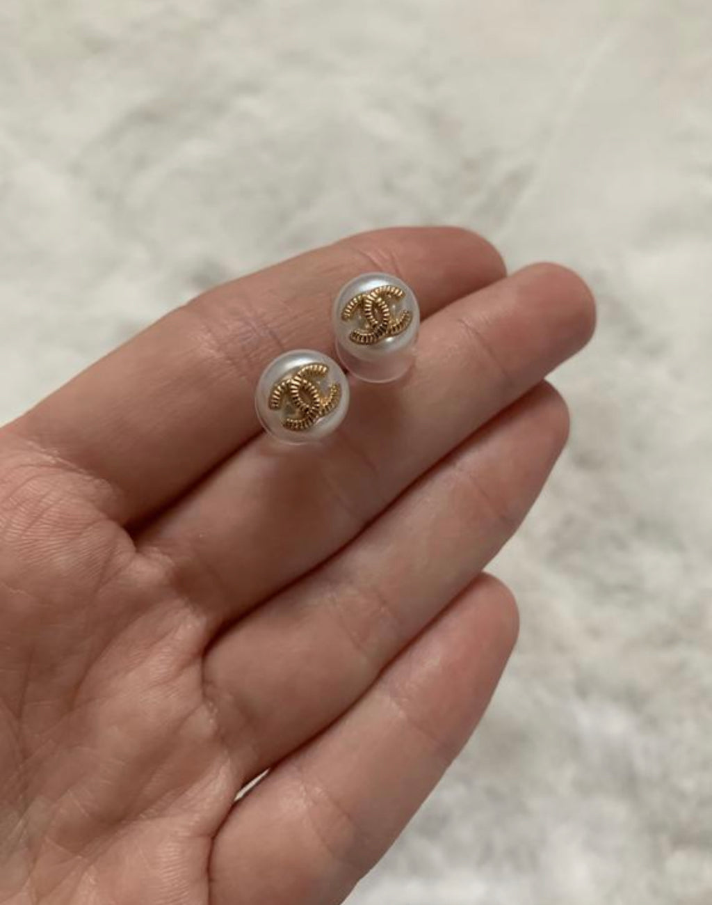 Dainty Pearl Button Earrings