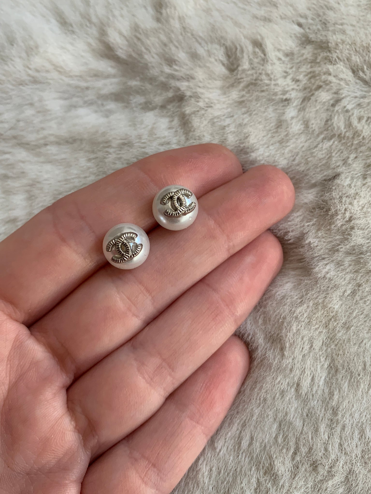 Dainty Pearl Button Earrings